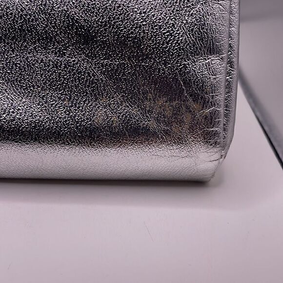 Silver Clutch/Handbag with Metal Rose Closure - Picture 14 of 14